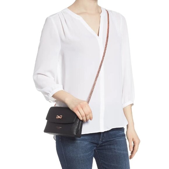 Ted Baker London Bow Leather Crossbody Bag - Picture 4 of 8